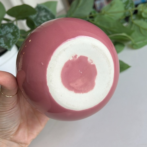 Vintage Small Round Pink Vase Decor - Picture 7 of 13
